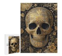 Hard Jigsaw Puzzle for Adults 500 PCS Gilded Skull Art Print Puzzles for Teenagers But Fun And Humorous Challenging To Complete Stress Reduction Gifts 500 PCS