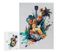 Hard Jigsaw Puzzle for Adults 500 PCS Guitar Music Puzzle for Adults Relax Games Difficult Challenge Challenging To Complete 500 PCS