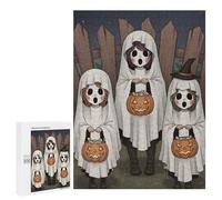 Hard Jigsaw Puzzle for Adults 500 PCS Halloween Ghosts Trick-or-Treating Puzzle for Adults Relax Games Difficult Challenge Challenging To Complete 500 PCS