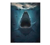 Hard Jigsaw Puzzle for Adults 500 PCS Jaws The Giant Shark Jigsaws for Adults Hands-on Game A Work of Art Great Gift for Gaming 500 PCS