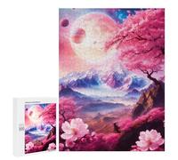 Hard Jigsaw Puzzle for Adults 500 PCS Light Blue Pink World Puzzle for Adults Brain Teaser Game Birthday Present Birthday Present, Gifts, 500 PCS