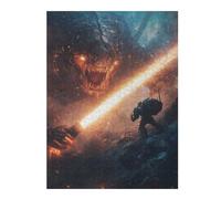 Hard Jigsaw Puzzle for Adults 500 PCS Monster Vs Soldier Jigsaws for Adults Hands-on Game A Work of Art Great Gift for Gaming 500 PCS