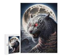 Hard Jigsaw Puzzle for Adults 500 PCS Monstrous Tiger Moonlit Scene Adult Puzzles Family Game For Family Fun Great Gift for Gaming 500 PCS