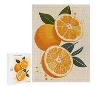 Hard Jigsaw Puzzle for Adults 500 PCS Orange Fruit Illustration Puzzle for Adults Relax Games Difficult Challenge Challenging To Complete 500 PCS