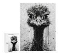 Hard Jigsaw Puzzle for Adults 500 PCS Ostrich Beauty Black Ink Puzzle for Adults Relax Games Difficult Challenge Challenging To Complete 500 PCS