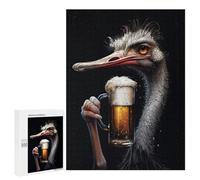 Hard Jigsaw Puzzle for Adults 500 PCS Ostrich Beer Puzzle for Adults Brain Teaser Game Birthday Present Birthday Present, Gifts, 500 PCS