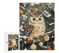 Hard Jigsaw Puzzle for Adults 500 PCS Owl Christmas Ornament Puzzle for Adults Relax Games Difficult Challenge Challenging To Complete 500 PCS