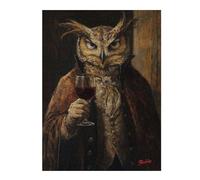 Hard Jigsaw Puzzle for Adults 500 PCS Owl Gentleman with Wine Adult Jigsaw Puzzle Hands-on Game Perfect Decoration Great Gift for Gaming 500 PCS