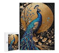 Hard Jigsaw Puzzle for Adults 500 PCS Peacock Kintsugi Art Puzzle for Adults Relax Games Difficult Challenge Challenging To Complete 500 PCS