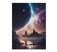 Hard Jigsaw Puzzle for Adults 500 PCS Planetary Reflections in Space -3 Adult Jigsaw Puzzle Hands-on Game Perfect Decoration Great Gift for Gaming 500 PCS