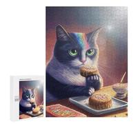 Hard Jigsaw Puzzle for Adults 500 PCS Rainbow Cat's Dessert Delight Puzzle for Adults Relax Games Difficult Challenge Challenging To Complete 500 PCS