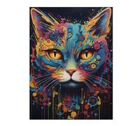 Hard Jigsaw Puzzle for Adults 500 PCS Robot Cat Cyborg Adult Jigsaw Brain Teaser Game Home Decoration Educational Challenge 500 PCS