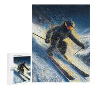 Hard Jigsaw Puzzle for Adults 500 PCS Snowy Mountain Skiing Adventure Puzzles for Teenagers But Fun And Humorous Challenging To Complete Stress Reduction Gifts 500 PCS