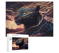 Hard Jigsaw Puzzle for Adults 500 PCS Thundering Leopard Nature's Power in Art Puzzle for Adults Brain Teaser Game Birthday Present Birthday Present, Gifts, 500 PCS