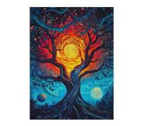 Hard Jigsaw Puzzle for Adults 500 PCS Tree of Two Moons Jigsaws for Adults Hands-on Game A Work of Art Great Gift for Gaming 500 PCS