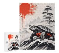 Hard Jigsaw Puzzle for Adults 500 PCS Turtle Japanese Painting Puzzle for Adults Relax Games Difficult Challenge Challenging To Complete 500 PCS