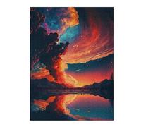 Hard Jigsaw Puzzle for Adults 500 PCS Volcanic Sky Reflections Jigsaws for Adults Hands-on Game A Work of Art Great Gift for Gaming 500 PCS
