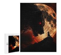 Hard Jigsaw Puzzle for Adults 500 PCS Werewolf Confrontation Under A Fiery Moon Jigsaws for Adults Fun Games Home Decoration Educational Challenge 500 PCS