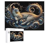 Hard Jigsaw Puzzle for Adults 500 PCS Whispering Cats Artistic Harmony Adult Puzzles Family Game For Family Fun Great Gift for Gaming 500 PCS