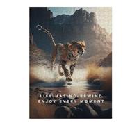 Hard Jigsaw Puzzle for Adults 500 PCS Wild Moment Cheetah's Sprint Jigsaws for Adults Hands-on Game A Work of Art Great Gift for Gaming 500 PCS