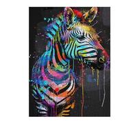 Hard Jigsaw Puzzle for Adults 500 PCS Zebra Animal Painting Jigsaws for Adults Hands-on Game A Work of Art Great Gift for Gaming 500 PCS