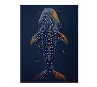 Hard Jigsaw Puzzle for Adults 52x38cm/1000pcs Abstract Whale Shark Gold Jigsaw Puzzle Toy Wall Decor Pattern Assembly Great Gift for Gaming 52x38cm/1000pcs