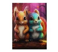 Hard Jigsaw Puzzle for Adults 52x38cm/1000pcs Colorful Squirrel Friends Puzzles for Adults Toy Wall Decor Hand Speed Race Educational Challenge 52x38cm/1000pcs