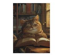 Hard Jigsaw Puzzle for Adults 52x38cm/1000pcs Cute Cartoon Cat Reading Teenagers Puzzles DIY Toys Difficult Hard Great Gift for Gaming 52x38cm/1000pcs