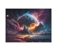 Hard Jigsaw Puzzle for Adults 52x38cm/1000pcs Distant Planet with Volcanic Eruption Adult Puzzles Family Game For Family Fun Great Gift for Gaming 52x38cm/1000pcs