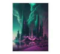 Hard Jigsaw Puzzle for Adults 52x38cm/1000pcs Neon Cityscape Future Metropolis -2 Jigsaw Puzzle Toy Wall Decor Pattern Assembly Great Gift for Gaming 52x38cm/1000pcs