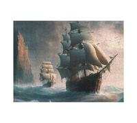Hard Jigsaw Puzzle for Adults 52x38cm/1000pcs Oceanic Adventure Sailing Through Storms Puzzles for Adults Toy Wall Decor Hand Speed Race Educational Challenge 52x38cm/1000pcs