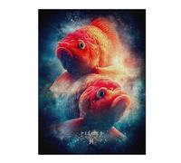 Hard Jigsaw Puzzle for Adults 52x38cm/1000pcs Pisces Zodiac Sign with Two Fish Jigsaw Puzzle Toy Wall Decor Pattern Assembly Great Gift for Gaming 52x38cm/1000pcs