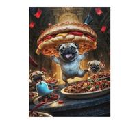 Hard Jigsaw Puzzle for Adults 52x38cm/1000pcs Pug Party Jigsaw Puzzle Toy Wall Decor Pattern Assembly Great Gift for Gaming 52x38cm/1000pcs
