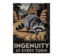 Hard Jigsaw Puzzle for Adults 52x38cm/1000pcs Raccoon Ingenuity Illustration Jigsaw Puzzle Toy Wall Decor Pattern Assembly Great Gift for Gaming 52x38cm/1000pcs