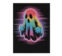 Hard Jigsaw Puzzle for Adults 52x38cm/1000pcs Rainbow Ghost with Neon Aura Jigsaw Puzzle Toy Wall Decor Pattern Assembly Great Gift for Gaming 52x38cm/1000pcs