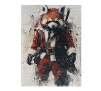 Hard Jigsaw Puzzle for Adults 52x38cm/1000pcs Red Panda Santa Claus Jigsaw Puzzle Toy Wall Decor Pattern Assembly Great Gift for Gaming 52x38cm/1000pcs