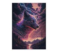 Hard Jigsaw Puzzle for Adults 52x38cm/1000pcs Thundering Wolf Majesty -1 Jigsaws for Adults Family Game A Work of Art Challenging To Complete 52x38cm/1000pcs