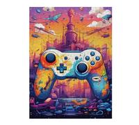 Hard Jigsaw Puzzle for Adults 52x38cm/1000pcs Vibrant Gaming Controller Artwork -139 Adult Puzzles Family Game For Family Fun Great Gift for Gaming 52x38cm/1000pcs