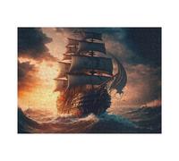 Hard Jigsaw Puzzle for Adults 52x38cm/1000pcs Voyage Through Time A Pirate Ship's Journey Adult Puzzles Family Game For Family Fun Great Gift for Gaming 52x38cm/1000pcs