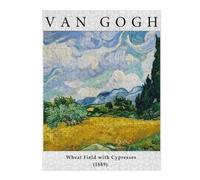 Hard Jigsaw Puzzle for Adults 52x38cm/1000pcs Wheat Field with Cypresses Jigsaw Puzzle Toy Wall Decor Pattern Assembly Great Gift for Gaming 52x38cm/1000pcs