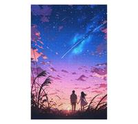 Hard Jigsaw Puzzle for Adults 75x50cm/1000pcs Anime Sunset Couple Puzzles for Adults Brain Teaser Game Wall Art Birthday Present, Gifts, 75x50cm/1000pcs