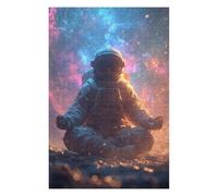 Hard Jigsaw Puzzle for Adults 75x50cm/1000pcs Astronaut Meditating in Space-2 Jigsaws for Adults Family Game A Work of Art Challenging To Complete 75x50cm/1000pcs
