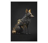 Hard Jigsaw Puzzle for Adults 75x50cm/1000pcs Black And Gold Fox Teenagers Puzzles DIY Toys Difficult Hard Great Gift for Gaming 75x50cm/1000pcs