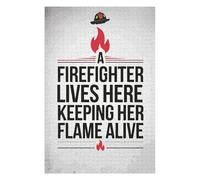 Hard Jigsaw Puzzle for Adults 75x50cm/1000pcs Firefighter Lives Here Adult Jigsaw Brain Teaser Game Hand Speed Race Great Gift for Gaming 75x50cm/1000pcs
