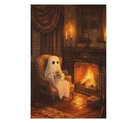 Hard Jigsaw Puzzle for Adults 75x50cm/1000pcs Ghostly Tea Time Puzzles for Adults Brain Teaser Game Wall Art Birthday Present, Gifts, 75x50cm/1000pcs