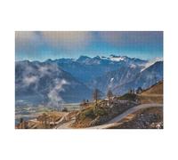 Hard Jigsaw Puzzle for Adults 75x50cm/1000pcs Mountain Serenity A Scenic Drive Through Nature's Embrace Puzzles for Adults Toy Wall Decor Hand Speed Race Educational Challenge 75x50cm/1000pcs