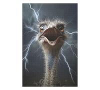 Hard Jigsaw Puzzle for Adults 75x50cm/1000pcs Ostrich Lightning Adult Jigsaw Brain Teaser Game Hand Speed Race Great Gift for Gaming 75x50cm/1000pcs