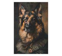 Hard Jigsaw Puzzle for Adults 75x50cm/1000pcs Regal German Shepherd Portrait in Renaissance Attire Adult Jigsaw Brain Teaser Game Hand Speed Race Great Gift for Gaming 75x50cm/1000pcs