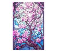 Hard Jigsaw Puzzle for Adults 75x50cm/1000pcs Stained Glass Cherry Blossom Jigsaw Puzzle Toy Wall Decor Pattern Assembly Great Gift for Gaming 75x50cm/1000pcs