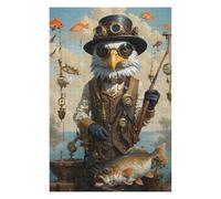 Hard Jigsaw Puzzle for Adults 75x50cm/1000pcs Steampunk Bass Bald Eagle Jigsaw Puzzle Toy Wall Decor Pattern Assembly Great Gift for Gaming 75x50cm/1000pcs